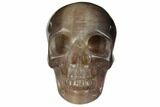 Realistic, Carved, Banded Purple Fluorite Skull #151017-1